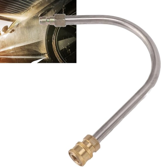 Hogedrukreiniger verlengstuk 45 graden gebogen gebogen roestvrij staal messing 4000PSI 1/4 inch Quick Connect Power Washer Gebogen staaf spuitlans voor vervanging (U-vormig) — afbeelding 2