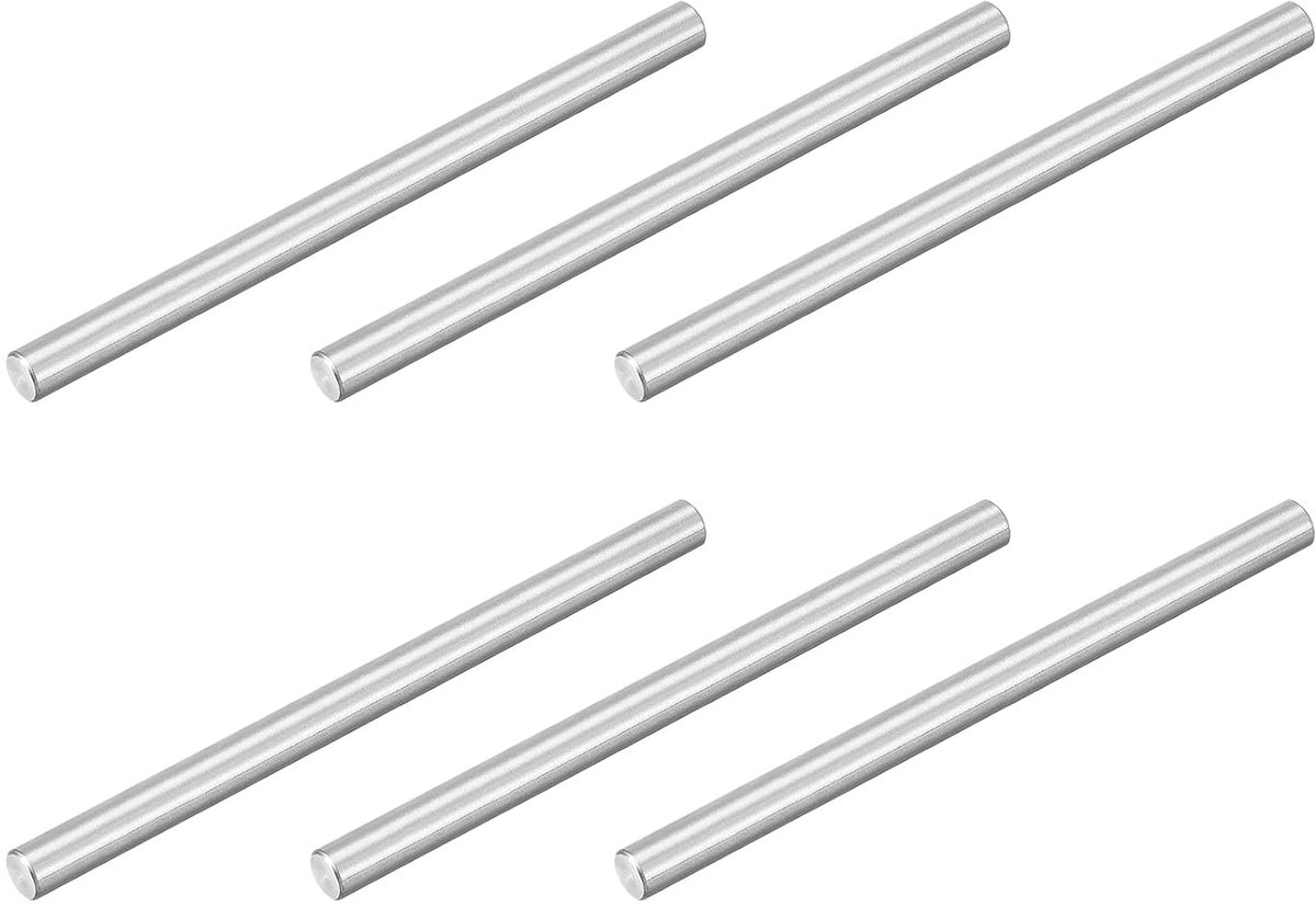 Centreerpenhouders, 6 stuks, 304 roestvrij staal, M6 x 90 mm, cilindrische penhouder, plankdrager, parallelle pen voor mechanische productie, industriële installatie, installatie van meubels