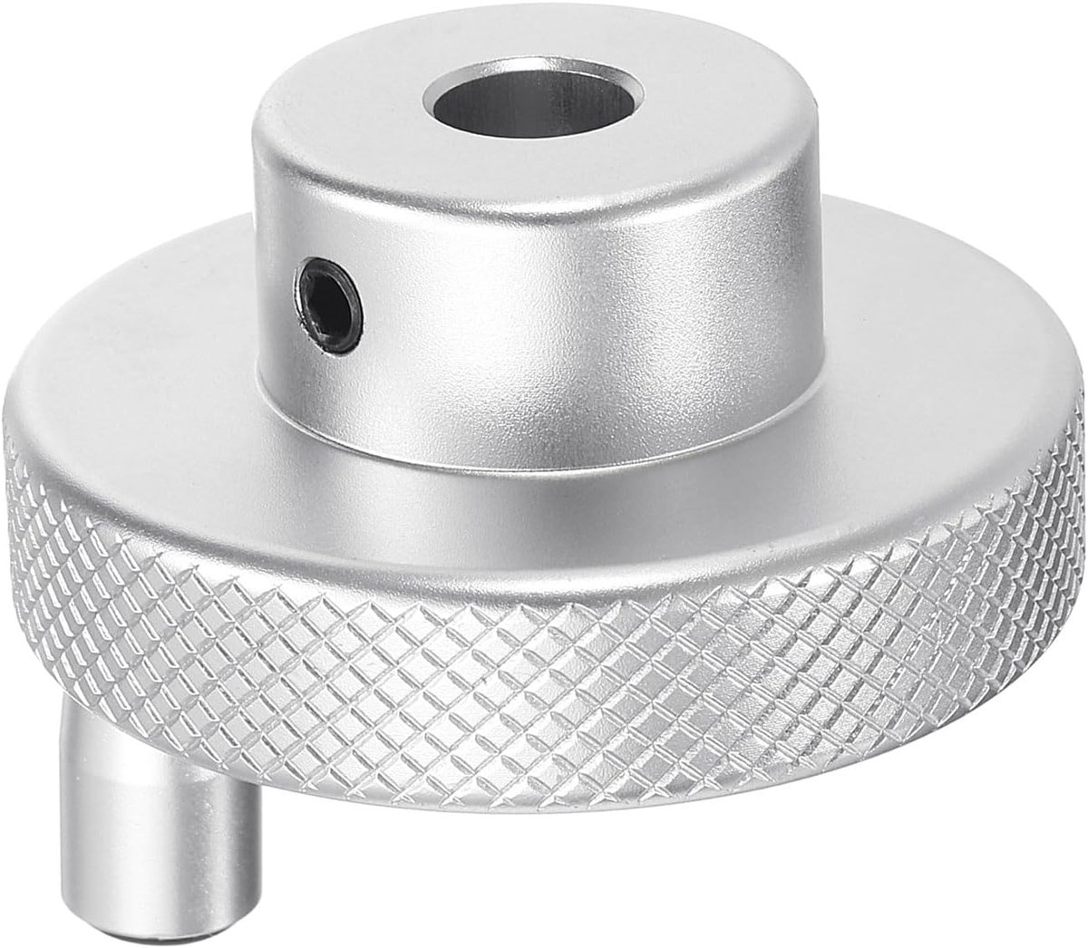 Aluminiumlegering handwiel 50 mm OD 9 mm boring draaiknop draaigreep aluminium freesmachine handwiel met moersleutel en 2 stuks schroeven, zilverkleurig
