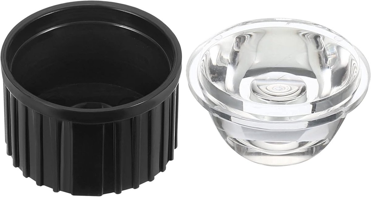 20 mm LED lens 90 graden met kunststof houder, 8 set acryl optische lenzen voor 1W 3W High Power LED licht, zwart/transparant