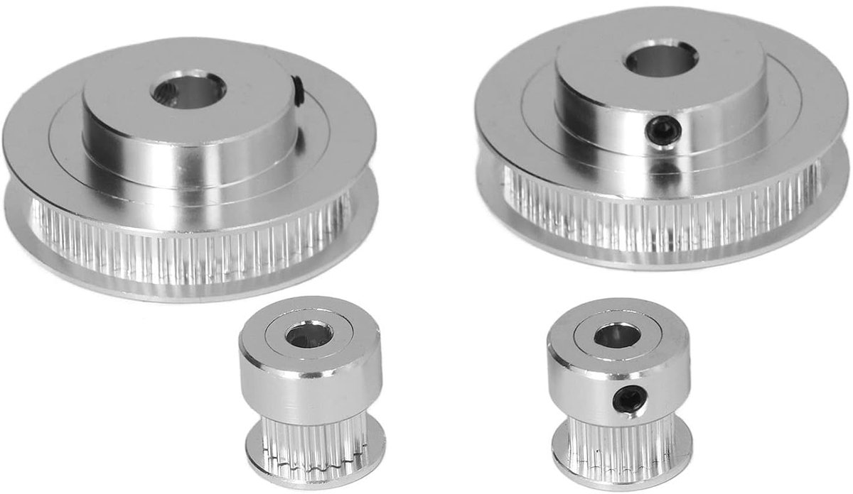 Katrol Set, Timing Katrol Set 20 Tanden 60 Tanden Aluminium Synchrone Wiel met 280mm Lengte 6mm Breedte Distributieriem voor 3D, Distributieriem (20t 5 mm (0,2 inch) Plus