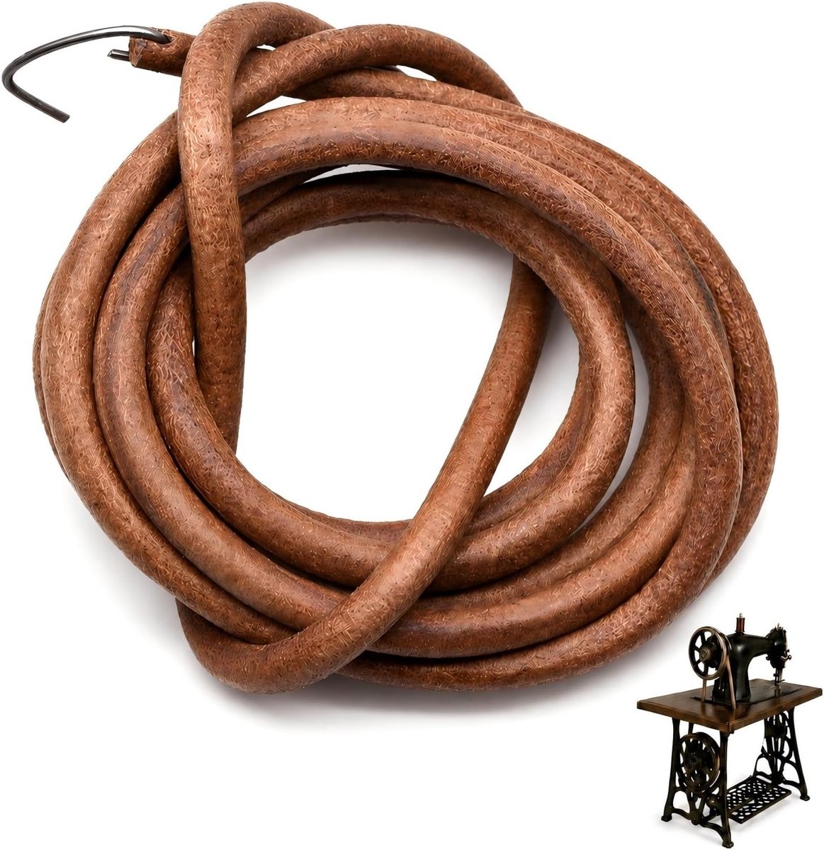 riem voor naaimachine, naaimachineriem met 1 haak, diameter 5 mm, lengte 1,83 m, compatibel met vintage naaimachines met voetpedaal