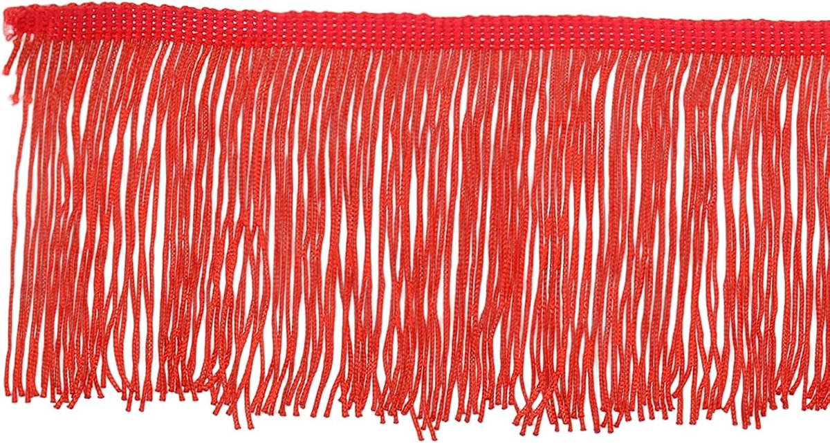 10 Yards 10 Inch Fringe Trim Kwastje Naaien Trim, Polyester Chainette voor DIY Craft Kleding Accessoires Latijnse Trouwjurk Lamp Schaduw Decoratie, Rood