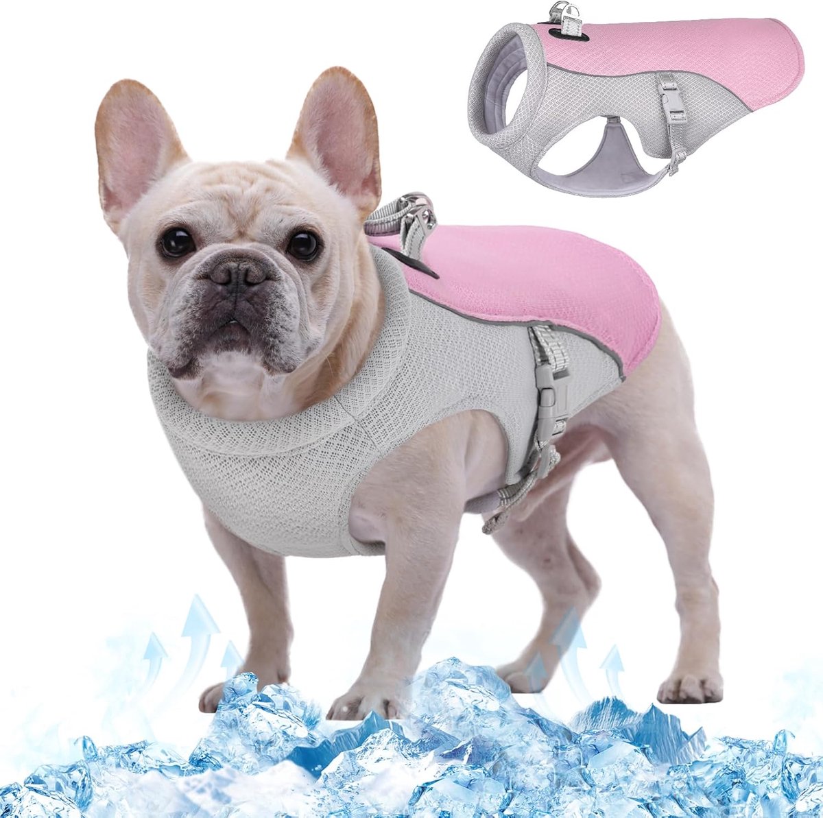 Koelvest voor honden, hondenkoeljas voor warme zomerdagen, ademend en reflecterend veiligheidsvest voor kleine, middelgrote honden, koeljas voor outdoor-activiteiten, wandelen, training