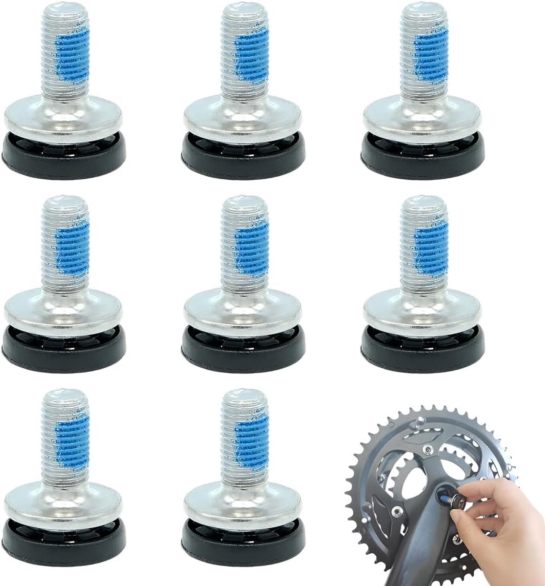 Schroeven M8 x 18 mm, 8 stuks schroeven voor pedaallagers, schroefdraad M8 zeskantkop voor crankarm, waterdicht, zanddicht