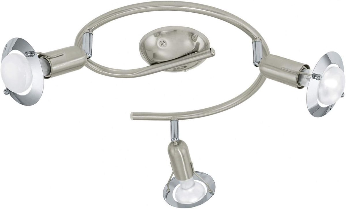 3 Light Plafond Spotlight Nikkel Chroom