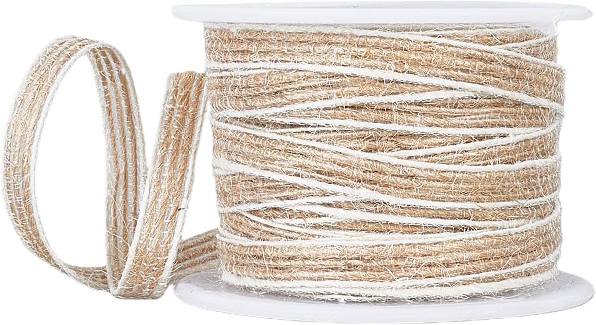 10 yard jute lint voor het verpakken van 1,5 cm brede geweven linten van natuurlijk linnen rustieke bruine jute trim voor boeketten en kransen bij bruiloften evenementen