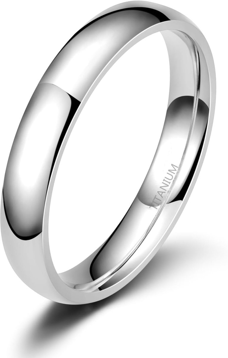 Ring voor dames en heren, 2 mm, 4 mm, 6 mm, gepolijst titanium, smalle ring, verlovingsring, trouwring