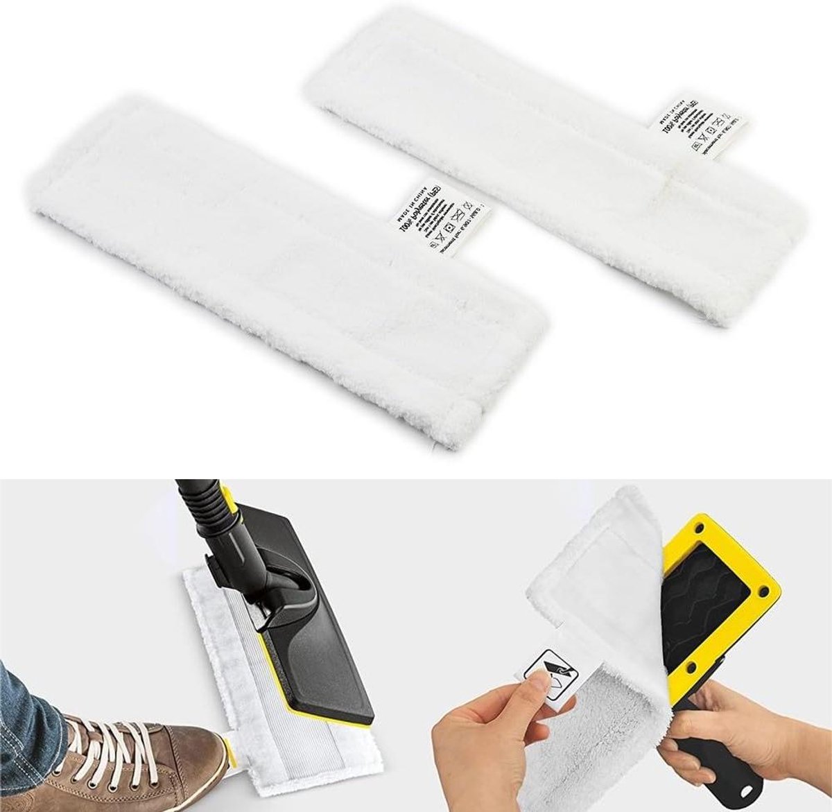 Stoomreiniger Doekpads - Microfiber Pads - Vloeren Reinigen - Grondige Vuilopname - 2 Stuks - Wit