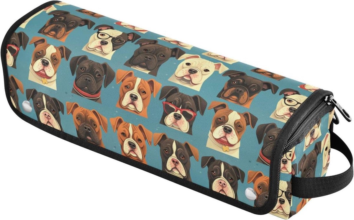 Reistas Haargereedschap - Styling Organizer - Veilig Opbergen - Hittebestendige Mat - 37 cm - Blauw