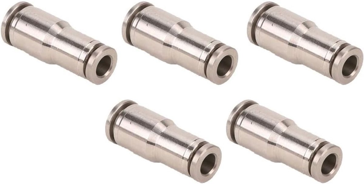 5 stuks 6mm tot 8mm buisdiameter vernikkeld messing rechte reducerende druk om pneumatische drukvergrendelingsfitting aan te sluiten