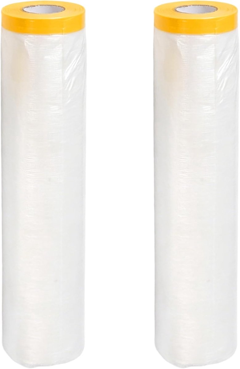 2 rollen 5 m x 20 m schilderfolie, transparante afdekfolie, sterke beschermfolie voor renovatie, waterdicht, stofdicht, meubelbescherming, afdekzeil voor schilderwerkzaamheden