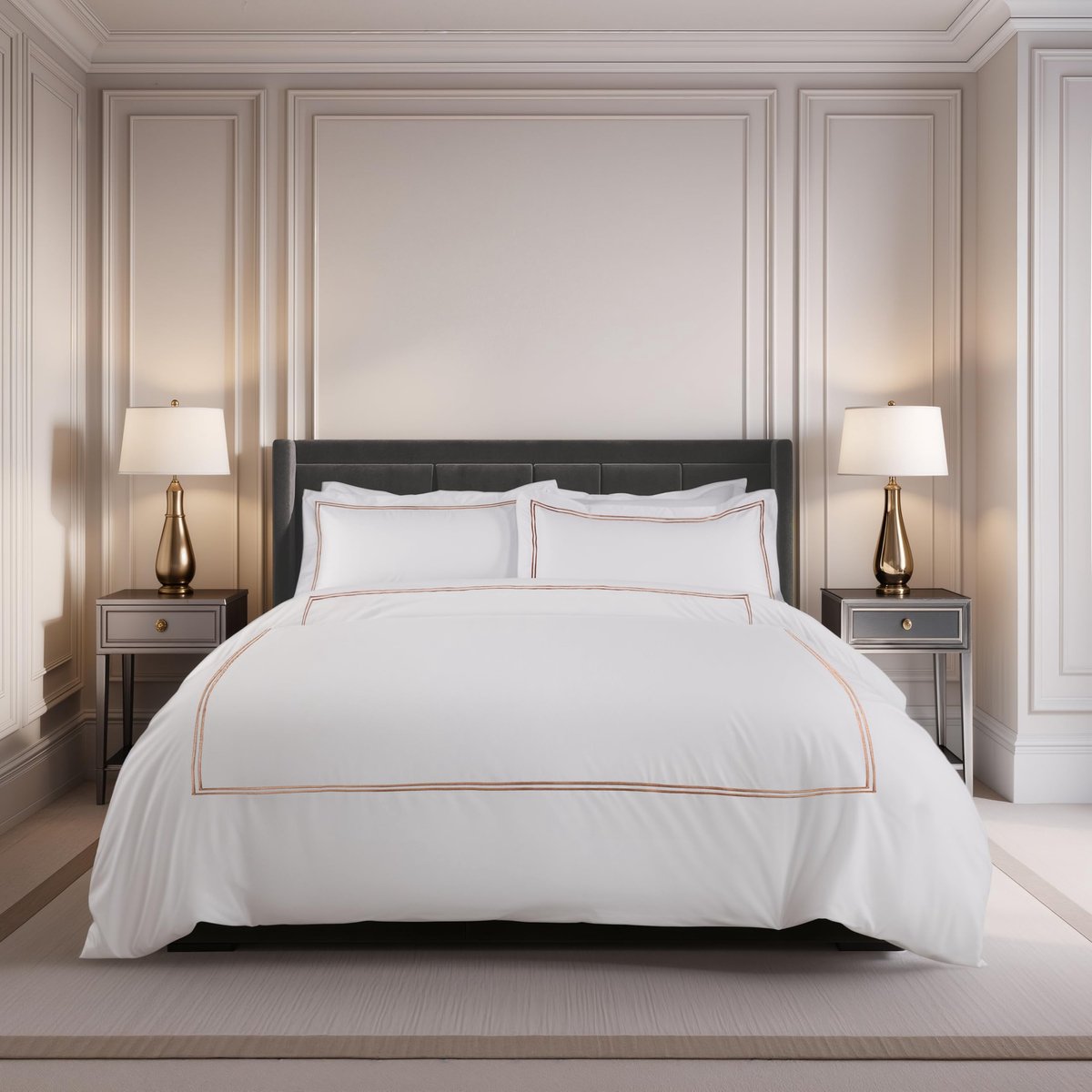 Dekbedset eenpersoonsbed taupe - katoen/polyester - moderne uitstraling - luxe slaapcomfort - ShopVlot