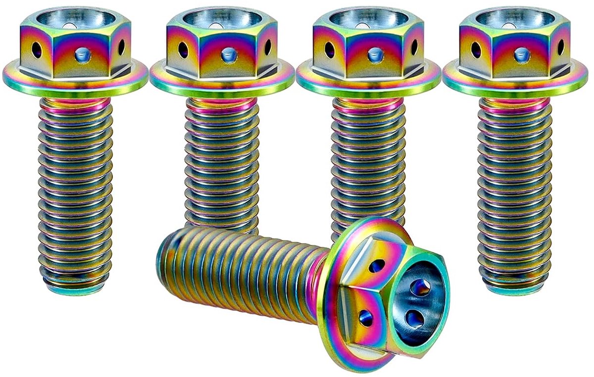 Titanium bouten M8x20mm - Rainbow PVD - Hex kop - Duurzaam en sportief uiterlijk - ShopVlot