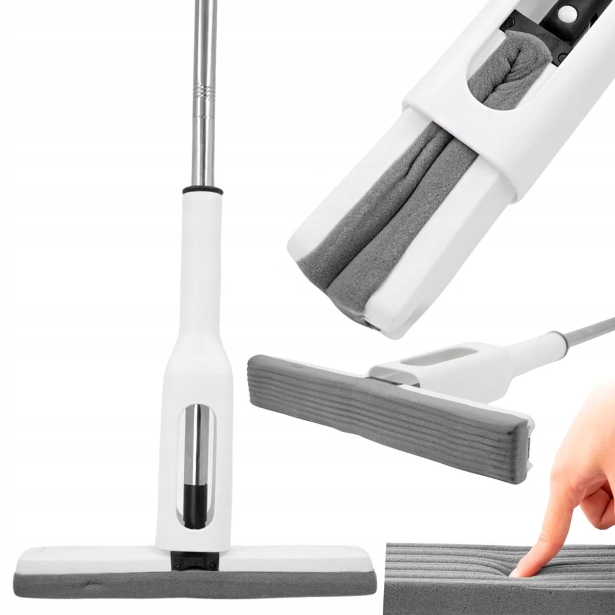 Draagbare mini-mop met wringer - Compact en absorberend uiteinde