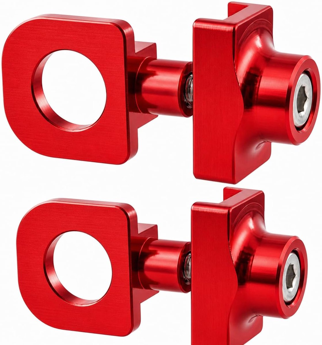 Fiets kettingspanners 10mm - Aluminium legering - Rood - Geschikt voor BMX enkelvoudige snelheid - ShopVlot