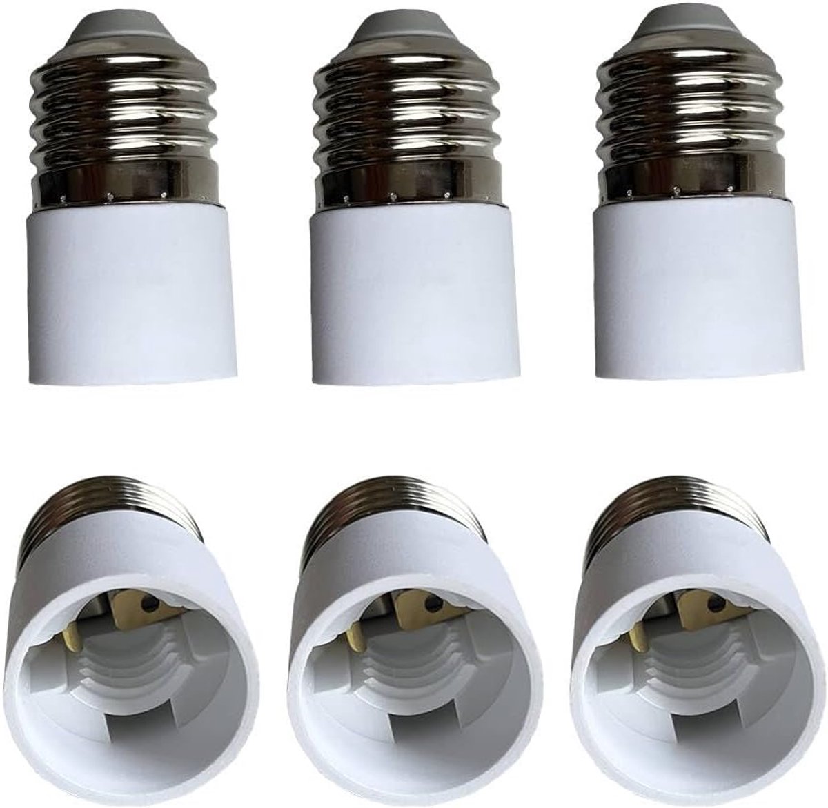 Lampadapter E27 naar E14 - 6 stuks - Vlamvertragend materiaal - Geschikt voor LED lampen - ShopVlot