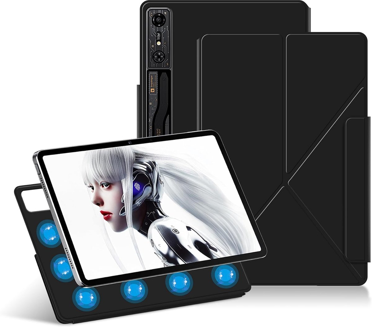 Tablet beschermhoes ZTE Nubia Red Magic Nova - ultra dunne leren case - magneetfunctie - automatisch slaap/waak - ShopVlot