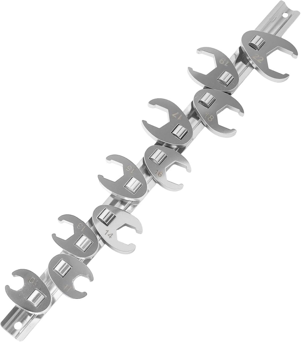 Steeksleutelset 10-delig 3/8 inch - Cr-V staal - Hoogglans verchroomd - Professioneel gebruik - ShopVlot