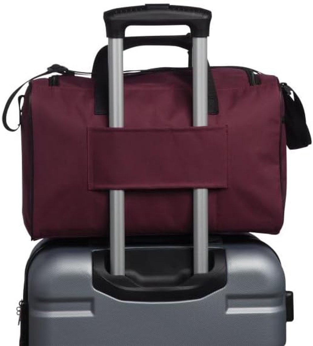 Weekend/boordtas 18L - donkerrood - stevig materiaal - ideaal voor korte uitjes - ShopVlot