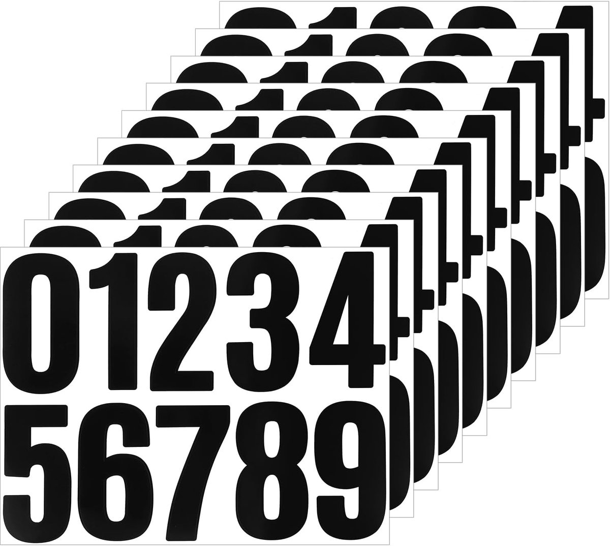 Nummerstickers 10 cm - Reflecterend - Zelfklevend - Hoog zichtbaarheid voor brievenbussen en deuren - ShopVlot