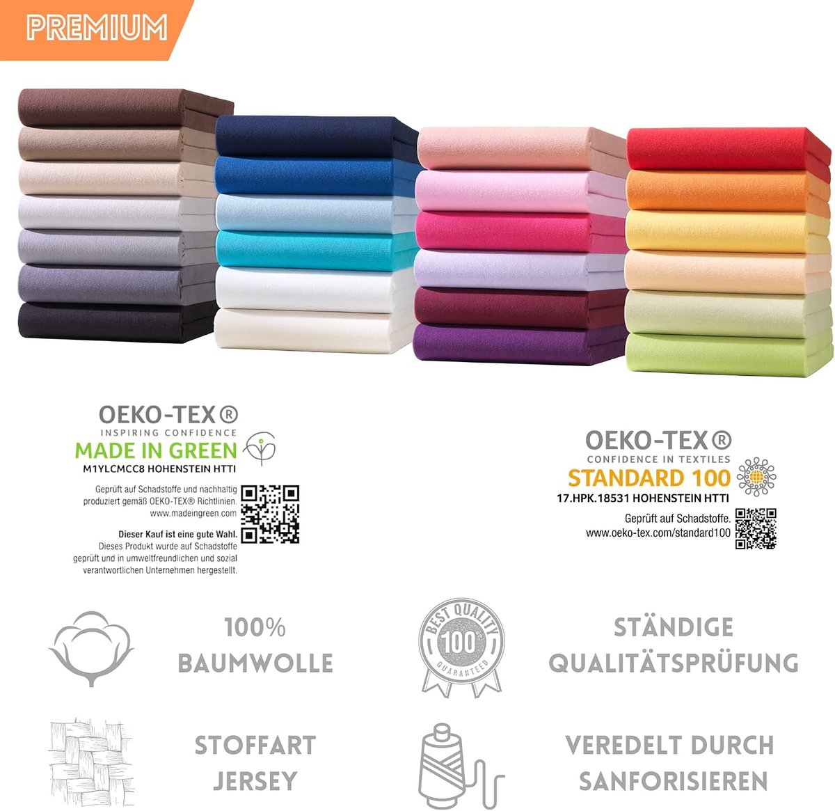Fitted sheet 180-200 x 200 cm - 100% katoen - Oeko-Tex® Made in Green - zacht en ademend - ShopVlot