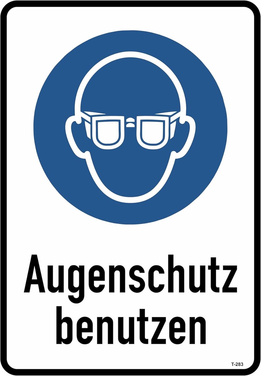 Oogbescherming sticker 23 x 16 cm - zelfklevend - glossy UV print - voor veiligheid - ShopVlot