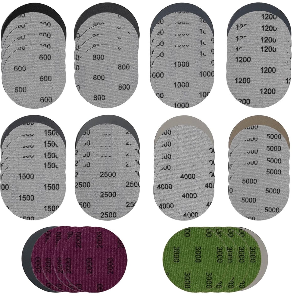 Schuurpapier 75 mm - 50 stuks droog en nat - siliconencarbide - ideaal voor gladde afwerking - ShopVlot