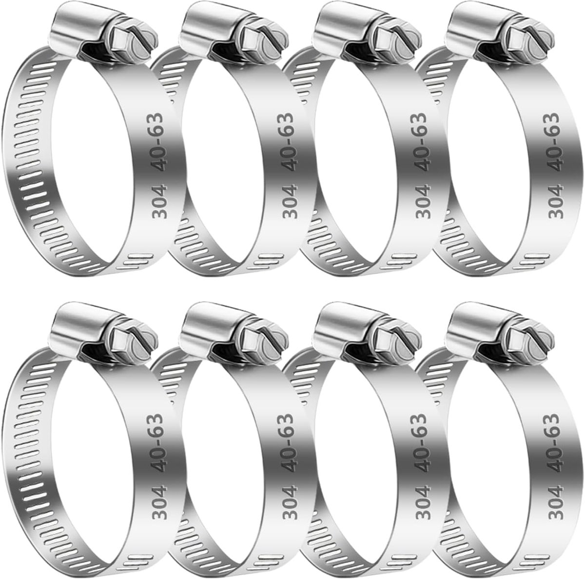 Hose clamps 40-63mm - roestvrij staal - verstelbaar - ideaal voor pijpbevestiging - ShopVlot