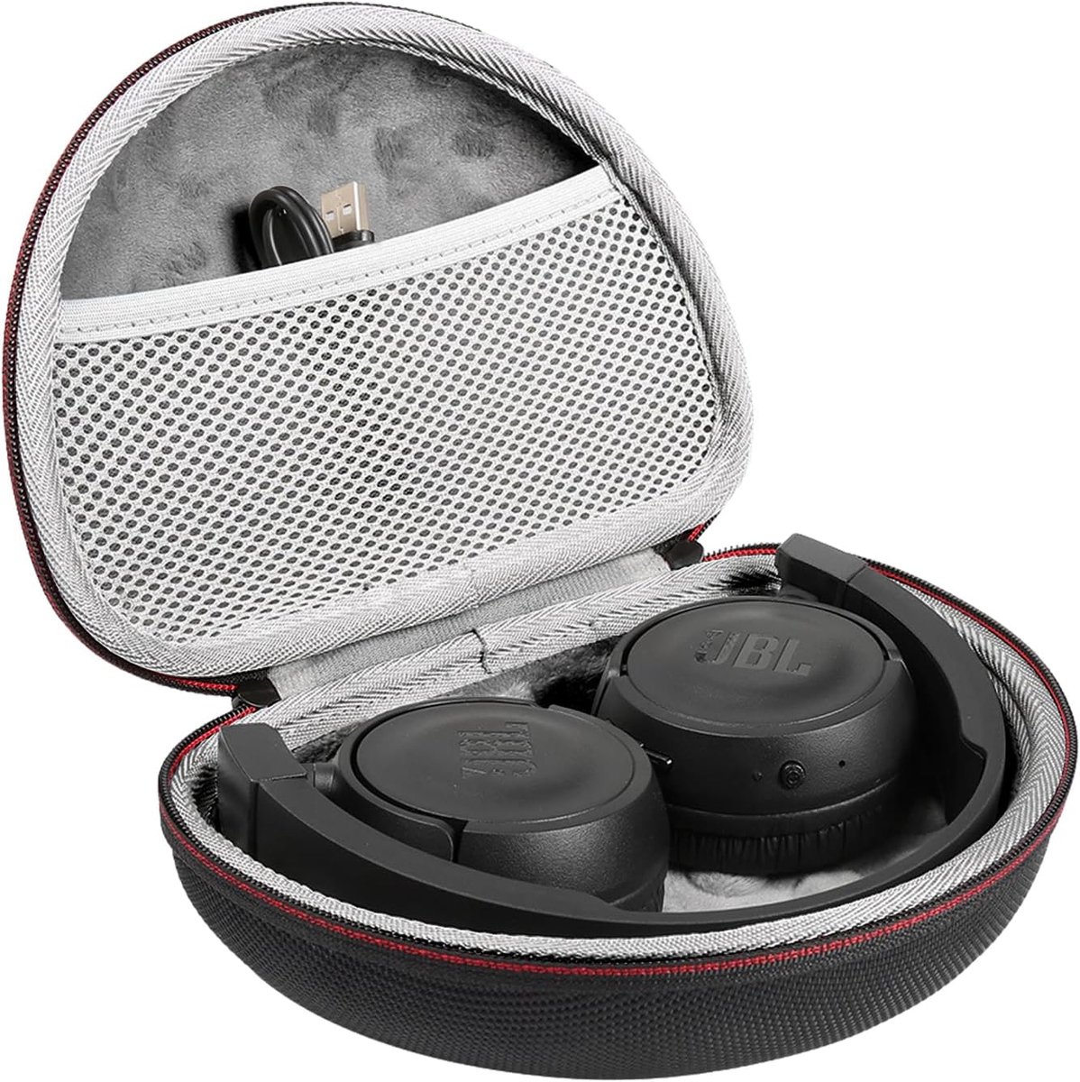 Hoofdtelefoon beschermhoes - Zwart - Geschikt voor JBL T450BT/500BT - Ruimte voor accessoires - ShopVlot