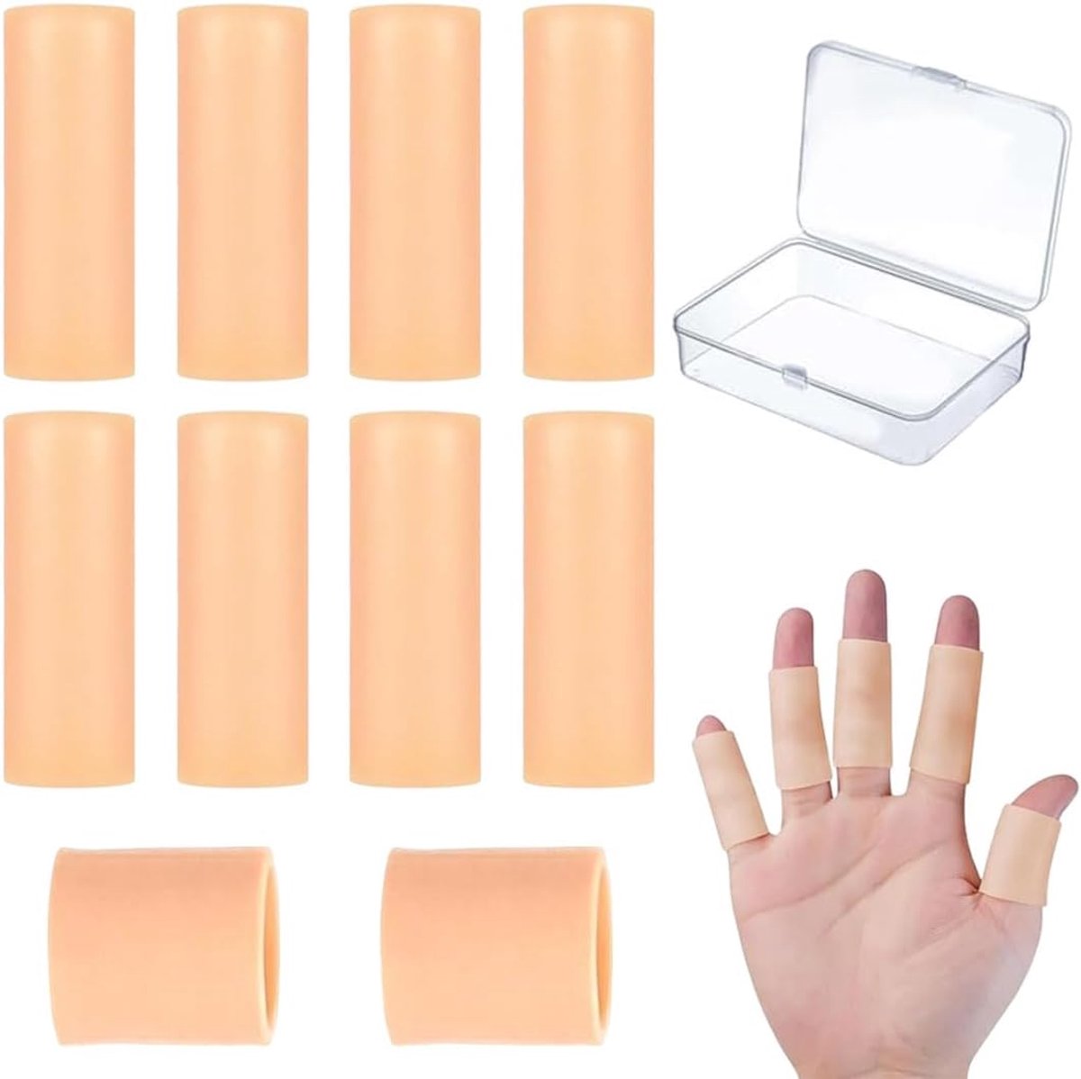Silicone vingerbeschermers 10 stuks - zachte antislip vingerhoedjes - elastisch en ademend - ShopVlot