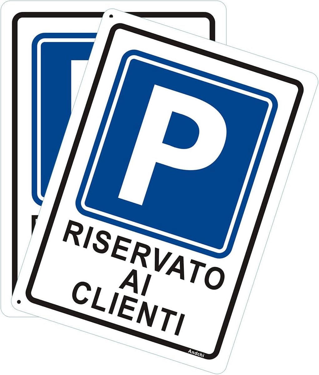 Verkeersbord riservato ai clienti - aluminium - roestvrij - ideaal voor restaurants en hotels - ShopVlot