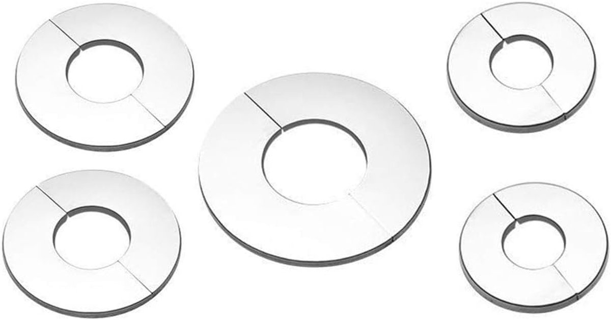 Kraanplug-in collar 51mm/35mm/24mm - chroom roestvrij staal - duurzaam en eenvoudig te installeren - 10 stuks - ShopVlot