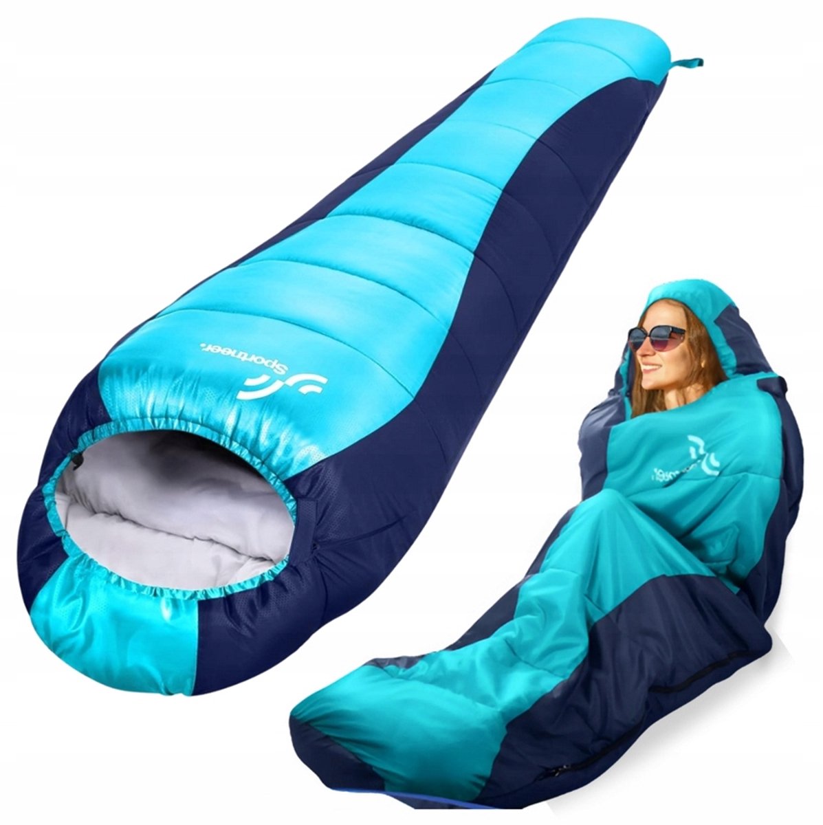 Light Mummie Slaapzak 220x80cm - 3-4 Seizoenen, Waterafstotend