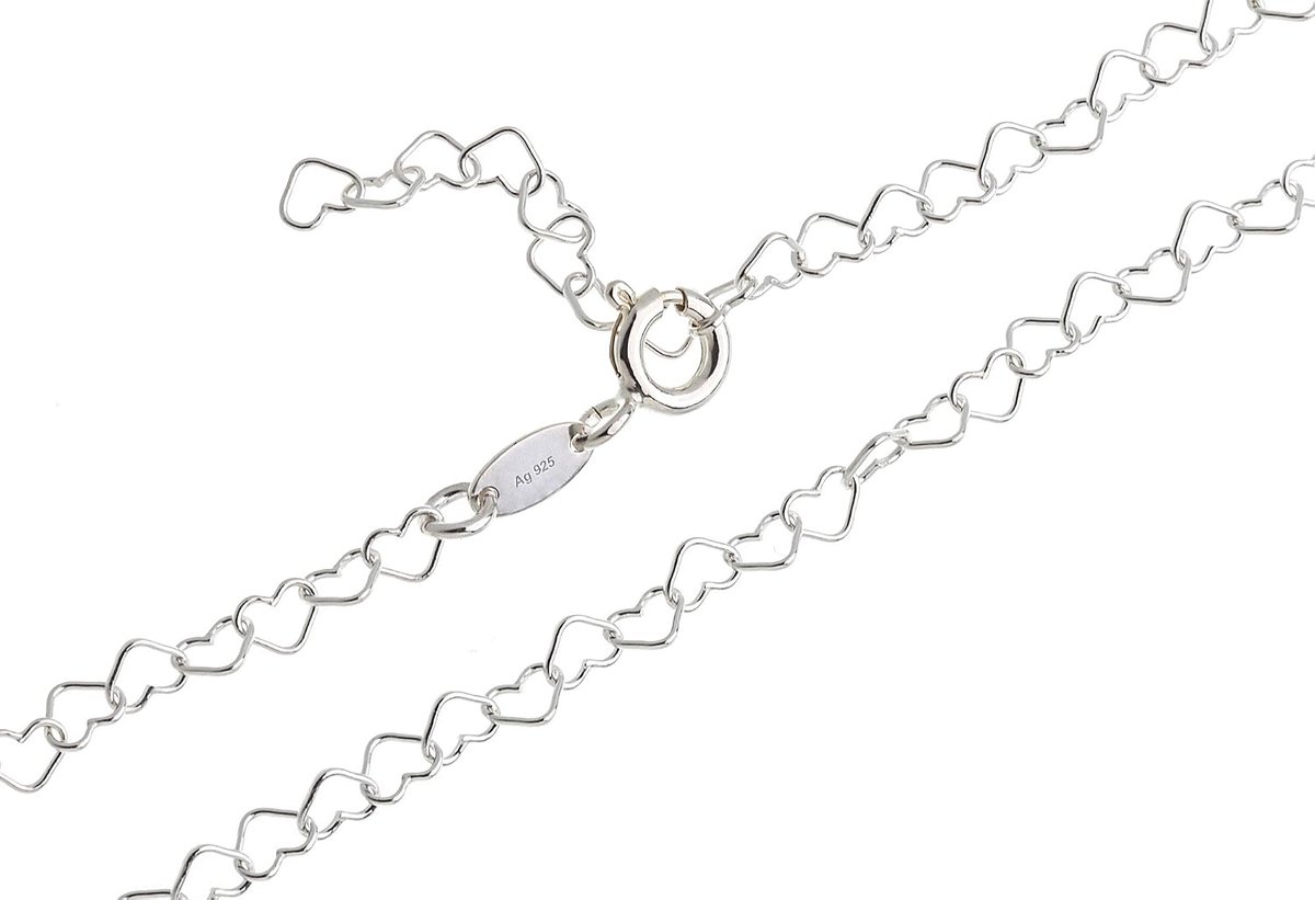 Anklet hart klein - 23-30 cm - echt 925 zilver - elegant accessoire - ShopVlot