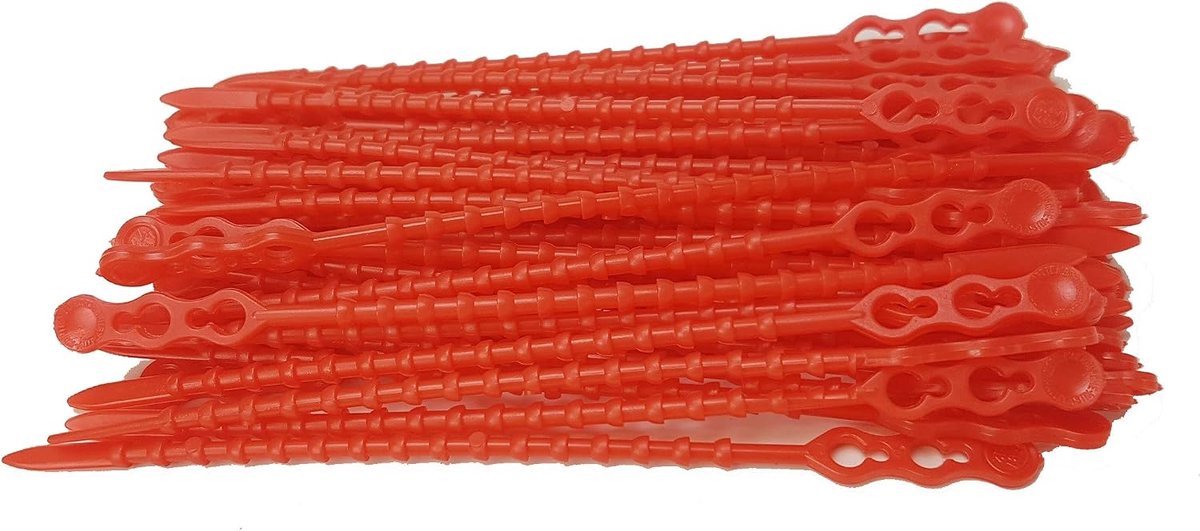 Kabelbinders 120 mm - multifunctioneel - rood - ideaal voor het snel sluiten van verpakkingen - ShopVlot
