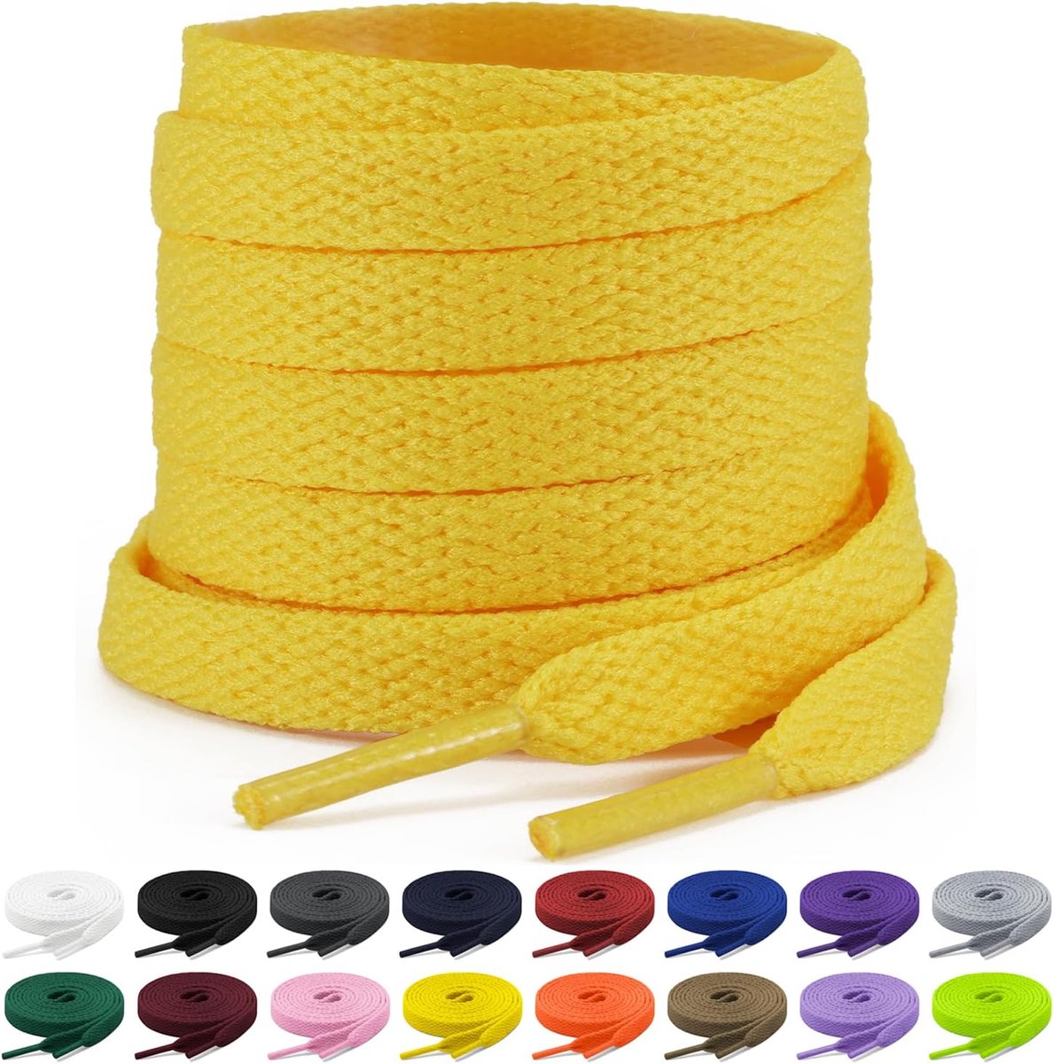 Veters 8 mm Breed - Platte Veters - Polyester - Ideaal voor Sportschoenen - ShopVlot