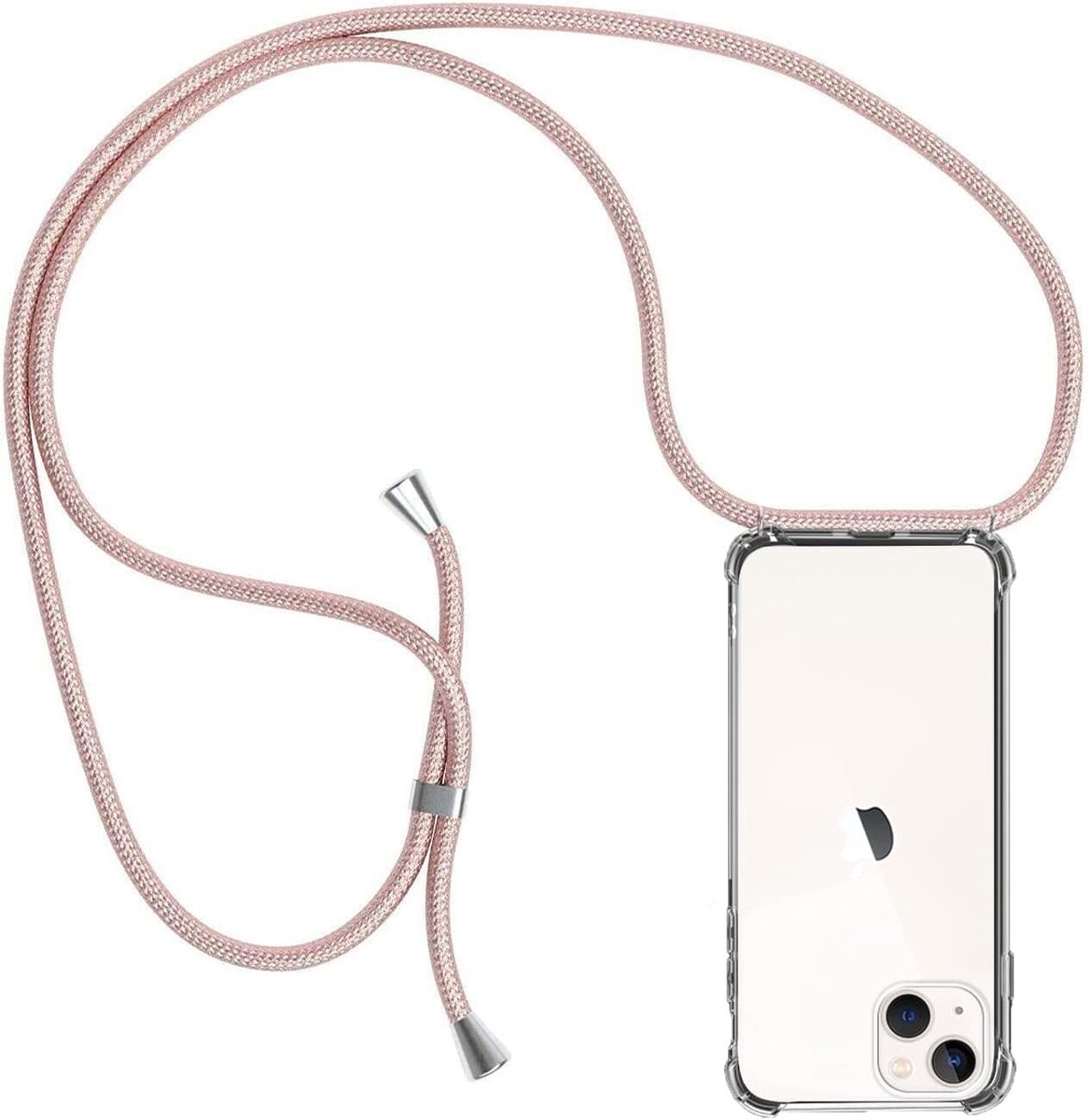 Mobieltoestelhoes met ketting - transparant - zachte TPU silicone - ideaal voor buitenactiviteit - ShopVlot