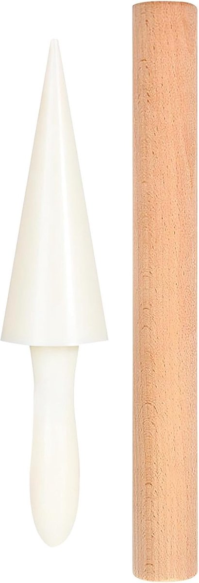 SnelShoppen - Ergonomische Houten IJs Wafel Roller, 2 Stuks, 98 Inch Lang, Herbruikbaar, Geschikt voor Restaurants en Bakkerijen, Thuisgebakken Desser