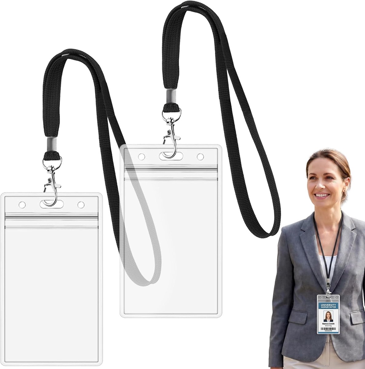 ID-kaarthouders 2-pack - transparant waterdicht hard plastic - hersluitbaar ontwerp - ideaal voor professionals - ShopVlot