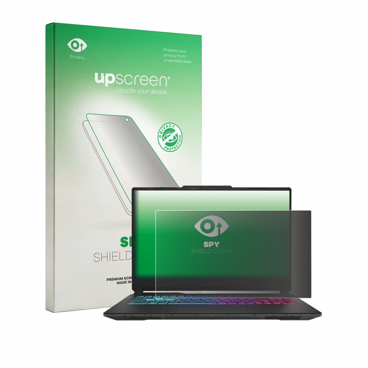 upscreen - privacy screenprotector voor MSI Cyborg 15 A13V - Folie Beschermfolie Blauwlichtfilter