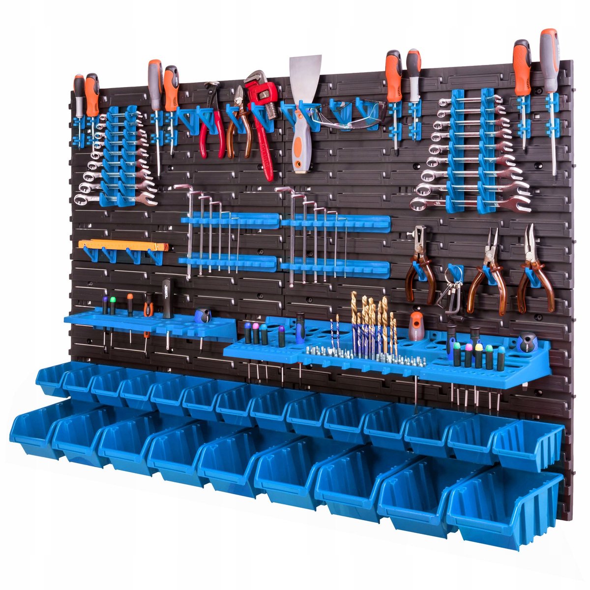 Gereedschapswand 115x78 cm met 23 Bakken - Blauw