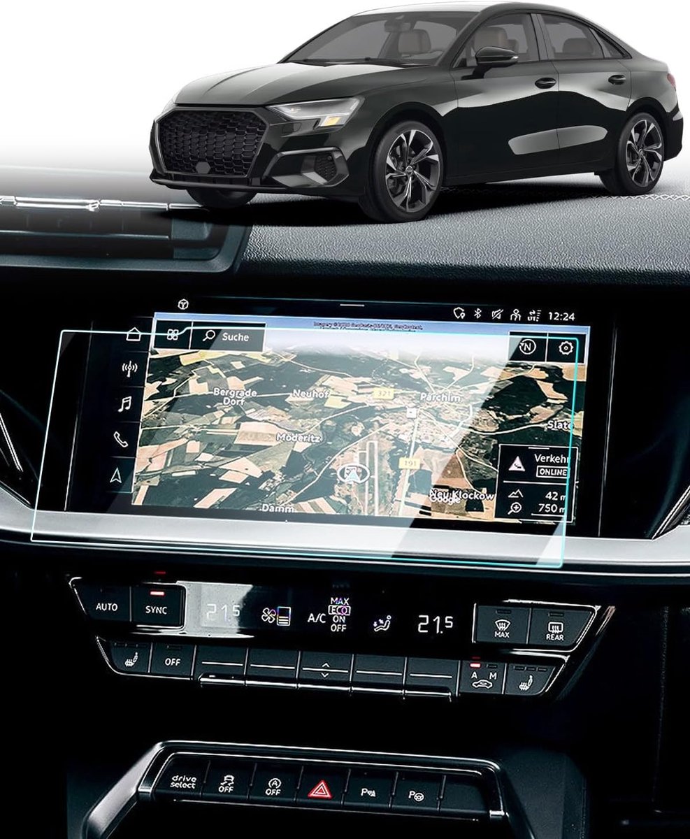 Navigatiescherm protector Audi A3 8Y 10.1 inch - 9H krasbestendig - transparant - optimale bescherming - ShopVlot