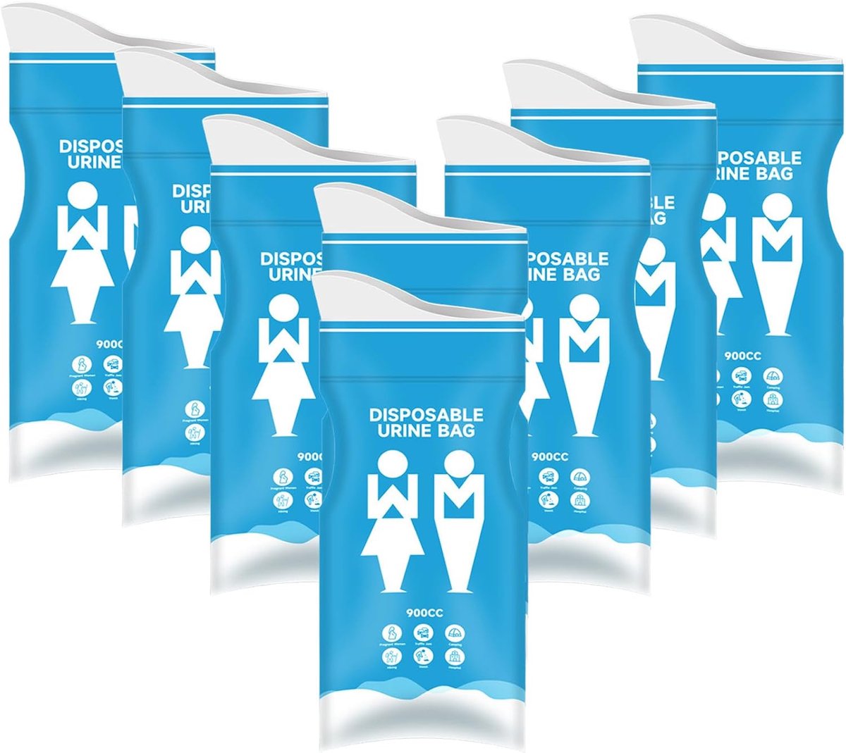 Disposable urinezak 800 CC - 8-pack - voor mannen, vrouwen en kinderen - ideaal voor onderweg - ShopVlot