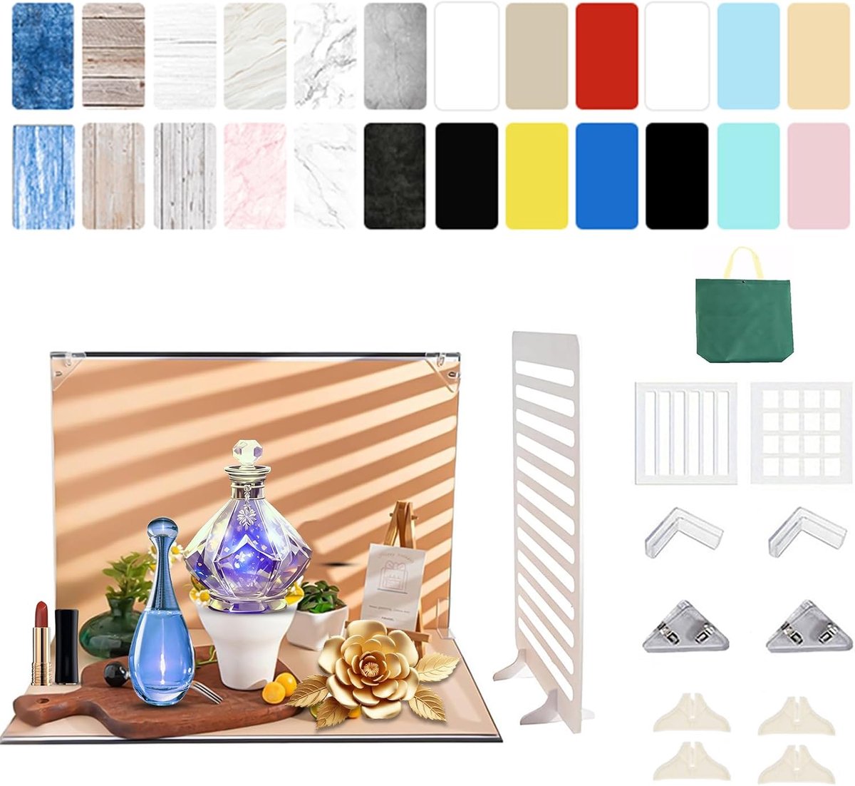 Achtergrondpapier set 42 x 29 cm - dubbelzijdig - 24 patronen - ideaal voor productfotografie - ShopVlot