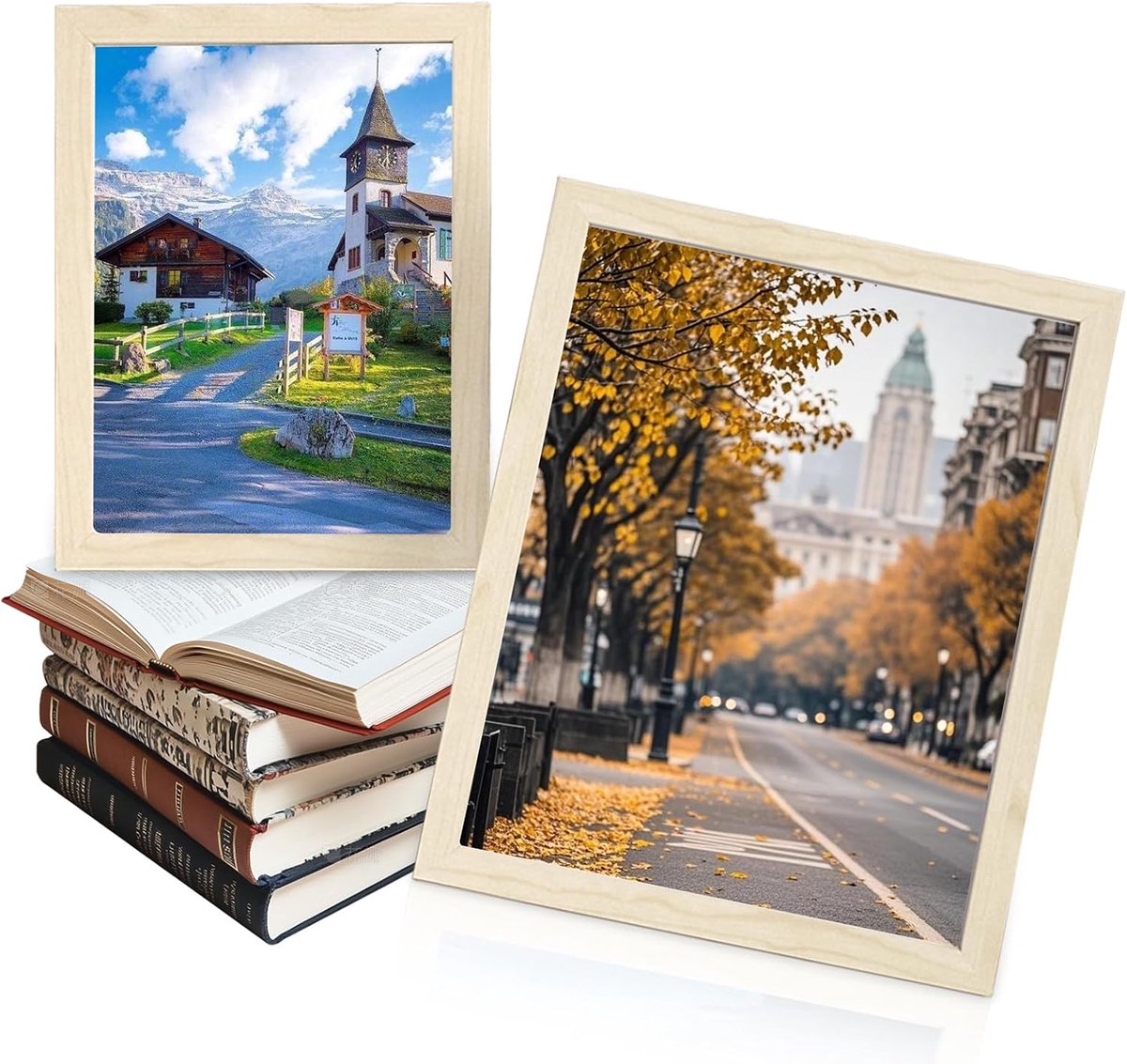 Fotolijst A4 - houten fotolijst 21 x 29,7 cm - naturel eiken - eenvoudig op te hangen - ShopVlot