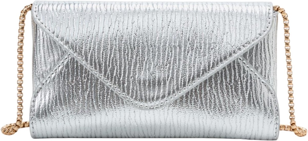 Kleine schoudertas dames - PU-leer - metallic afwerking - perfect voor feesten - ShopVlot