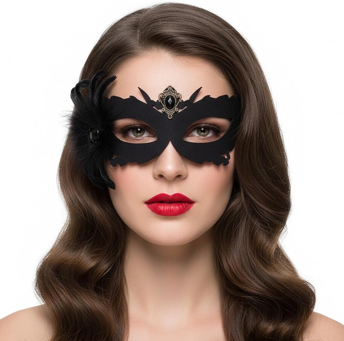 Masker voor vrouwen - elegant spider design - mystiek zwart - perfect voor carnaval - SnelShoppen