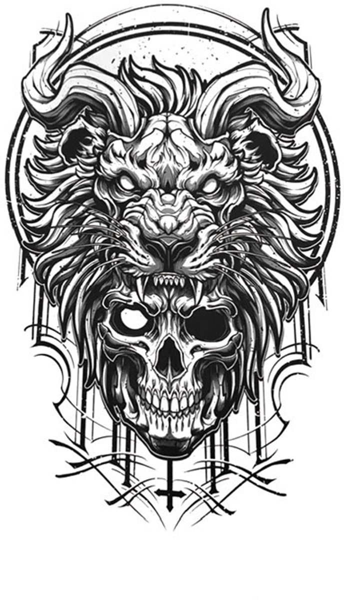 Tijdelijke tattoo skull 3 dagen