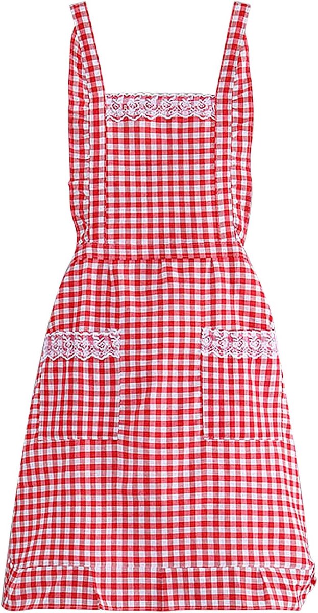 Keukenschort 78 x 70 cm - Katoenen schort - Bloemenpatroon - Perfect voor koken en bakken - SnelShoppen